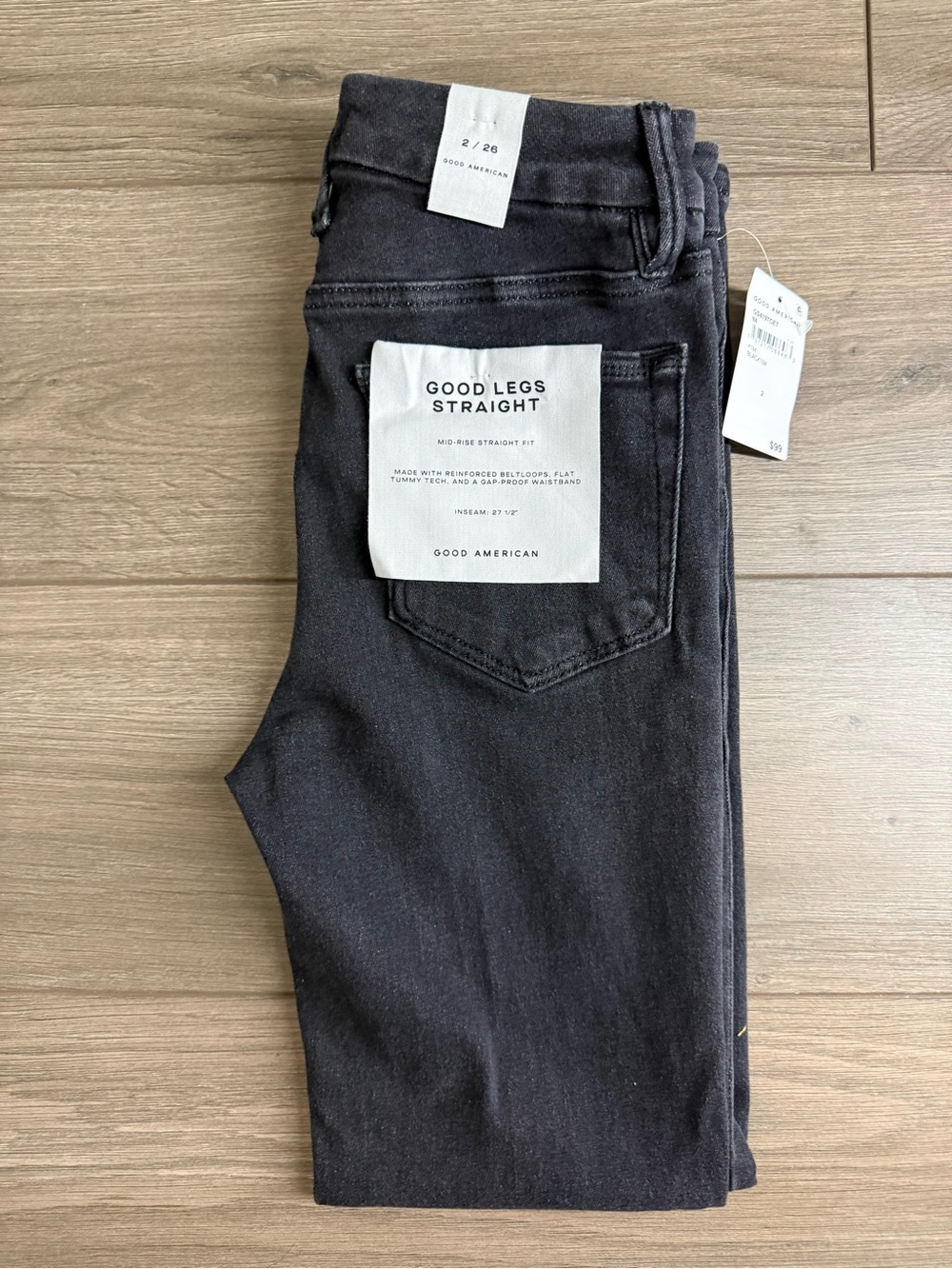 Good American Good Legs Straight Jeans in Black